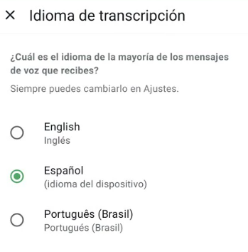 Transcripción de audios en WhatsApp por fin en Android DIFERENTES IDIOMAS