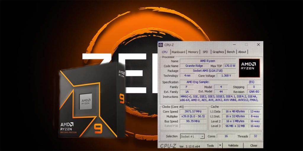 AMD Ryzen 9 9950X3D filtrado: El nuevo procesador alcanza los 5.65 GHz