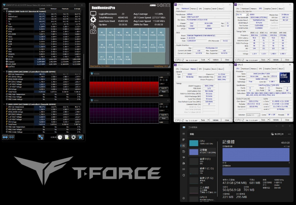 T-FORCE XTREEM CKD DDR5 8800 pruebas de overclocking