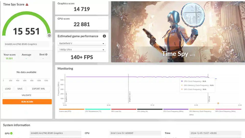 Intel Arc B580 sorprende en 3DMark Time Spy: supera a la RTX 4060 Ti y se acerca a la RX 7700 XT, ¡por menos dinero!