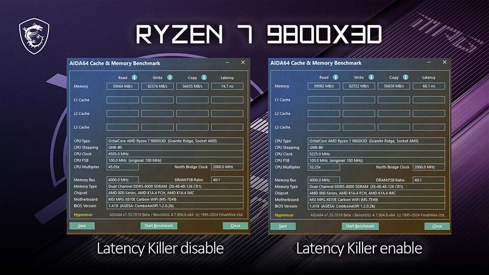 MSI reduce tiempo respuesta memoria Ryzen 9000 y un claro ejemplo es el Ryzen 9800x3d