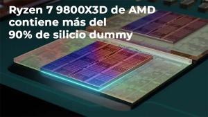 Análisis revela que el Ryzen 7 9800X3D de AMD contiene más del 90% de silicio dummy El AMD Ryzen 9800X3D contiene más de un 90% de Silicio Dummy