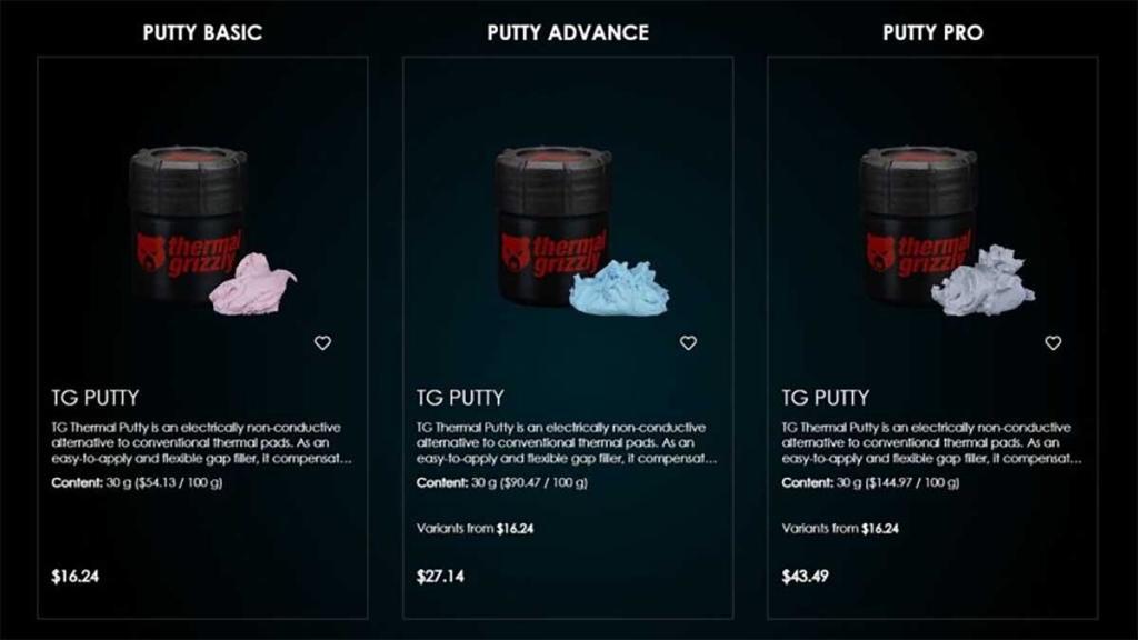 TG Thermal Putty tiene 3 variantes