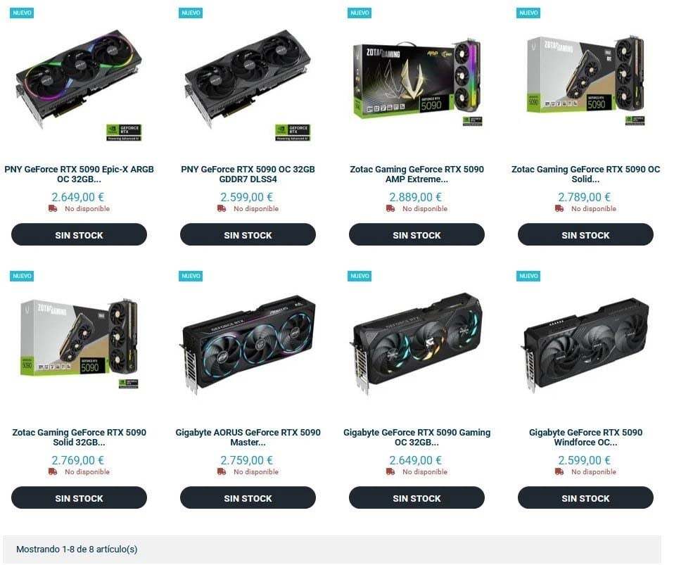 RTX 5090 precio España en un minorista
