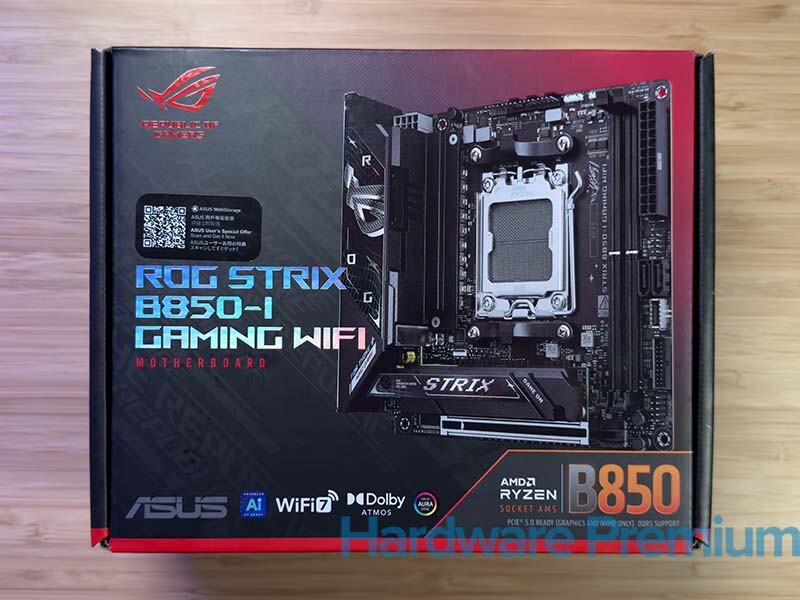 ASUS ROG STRIX B850-I-GAMING WIFI embalaje