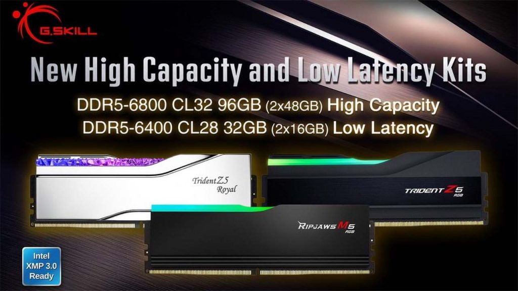G.Skill lanza módulos DDR5 de 16 y 48 GB con baja latencia y frecuencia aumentada