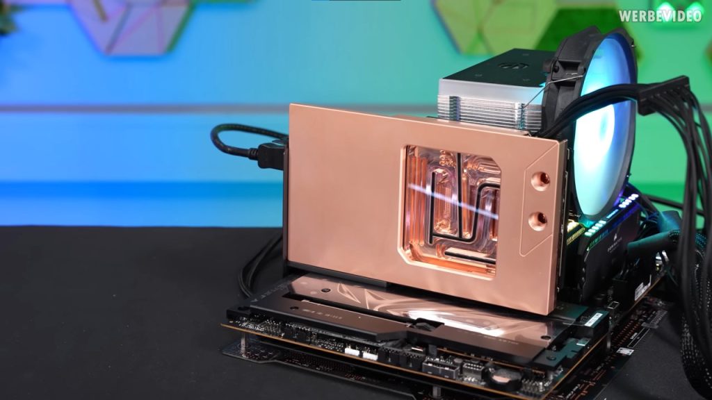 Der8auer logra reducir en 30ºC la RTX 5090 con un bloque de agua personalizado