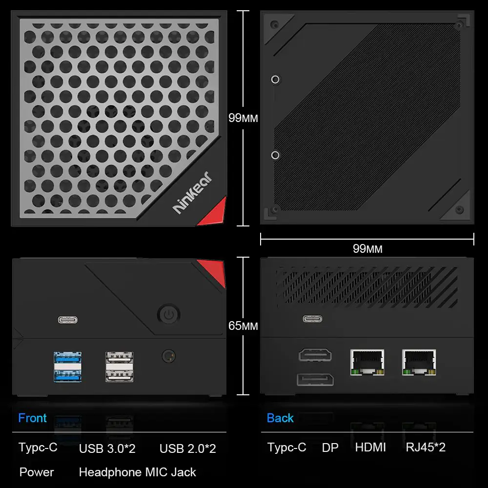 Ninkear MBOX 8 Pro dimensiones y puertos