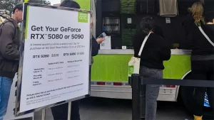 Nvidia Vende sus GeForce RTX 5080 y 5090 desde un Food Truck en GTC 2025