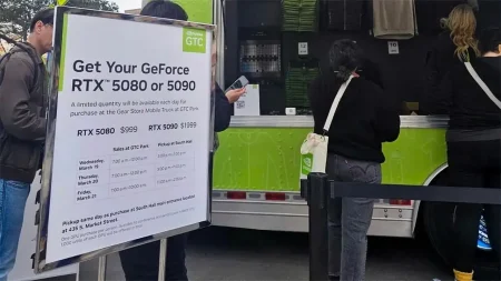 Nvidia Vende sus GeForce RTX 5080 y 5090 desde un Food Truck en GTC 2025