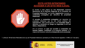 El Ministerio de Cultura refuerza el bloqueo de webs ilegales con una pantalla oficial de advertencia El Ministerio de Cultura refuerza el bloqueo de webs ilegales con una pantalla oficial de advertencia