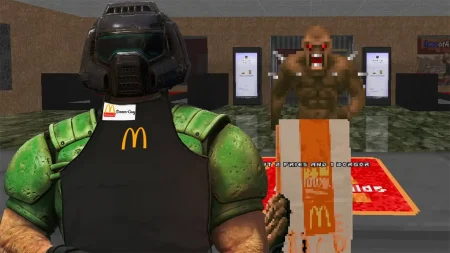 DOOM recibe un mod surrealista donde sirves papas fritas de McDonald’s a demonios en Marte