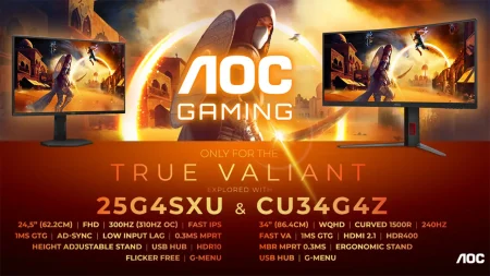 AOC lanza monitores eSports de 240Hz y 310Hz para eSports, con pantallas planas y ultrapanorámicas