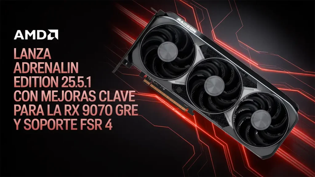 AMD lanza Adrenalin Edition 25.5.1 con mejoras clave para la RX 9070 GRE y soporte FSR 4