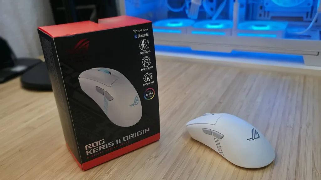 ASUS ROG Keris II Origin vista con su embalaje