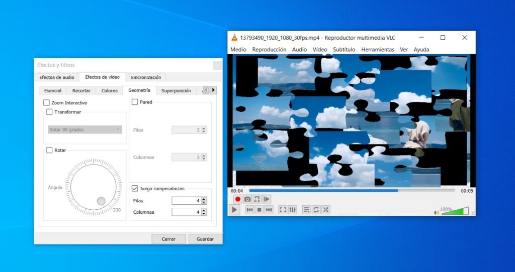 En los trucos de VLC tenemos este que permite jugar a un rompecabezas
