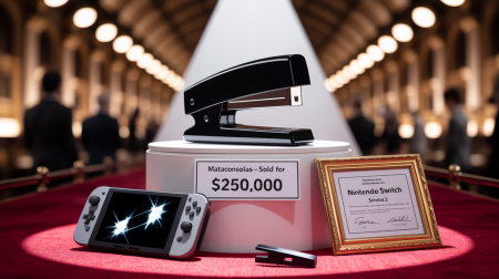 Una grapadora “mataconsolas” se vende por 250.000 $ junto con su primera víctima: la Nintendo Switch 2