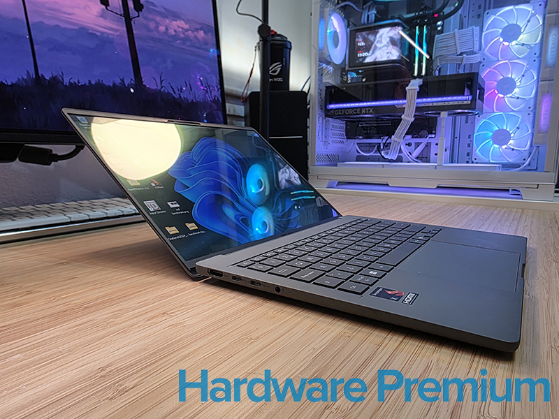 Apertura total del ASUS Zenbook A14 UX3407Q