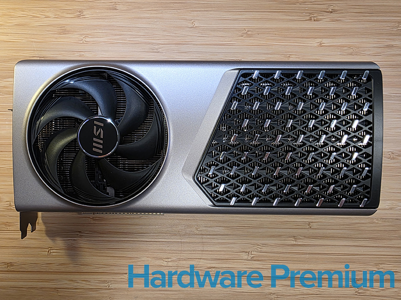 Vista superior de la MSI RTX 5080 16G Expert OC