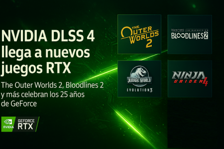 NVIDIA celebra 25 años de GeForce con nuevos juegos RTX: DLSS 4 llega a The Outer Worlds 2, Bloodlines 2 y más