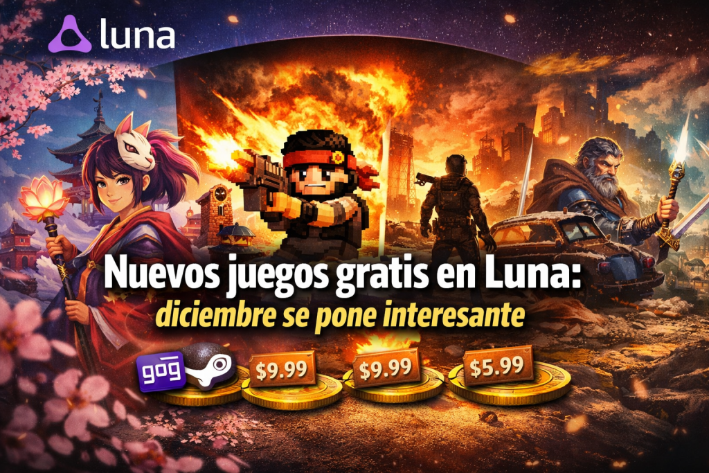 Amazon amplía su sorteo de juegos de diciembre con cuatro nuevos títulos gratis en Luna