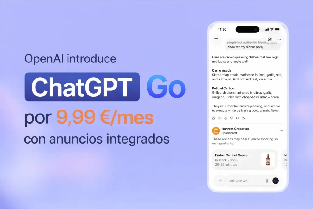 OpenAI introduce publicidad en ChatGPT con el nuevo plan Go y promete neutralidad en las respuestas