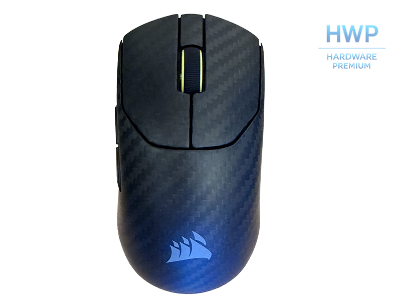 Vista superior del ratón Corsair V2-pro-wireless-carbon-fiber