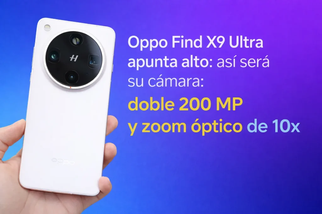 Oppo Find X9 Ultra: así será su cámara con doble sensor de 200 MP y zoom óptico de 10x Oppo Find X9 Ultra: así será su cámara con doble sensor de 200 MP y zoom óptico de 10x
