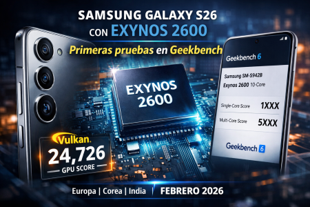 El Samsung Galaxy S26 asoma con Exynos 2600 en Geekbench y despeja dudas sobre su llegada global