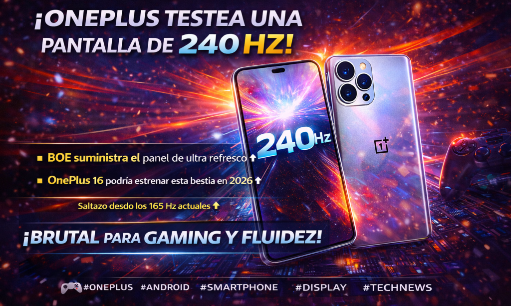 OnePlus está probando una pantalla de 240 Hz y esto podría cambiar el listón de la gama alta en 2026