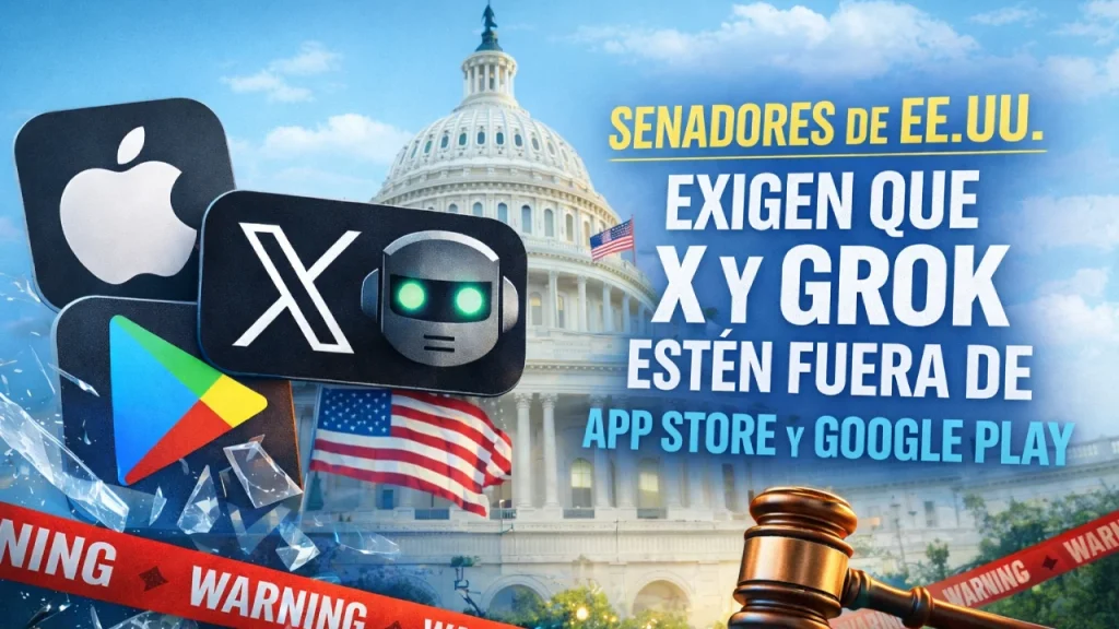 Washington va a por X: senadores piden a Apple y Google que retiren Grok de sus tiendas