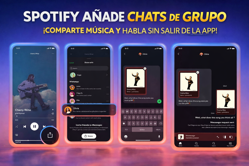 Spotify estrena chats de grupo para compartir música y quiere que hables de canciones sin salir de la app