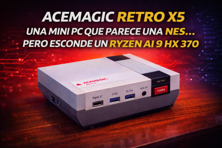 ACEMAGIC Retro X5: un mini PC que parece una NES… pero esconde un Ryzen AI 9 HX 370