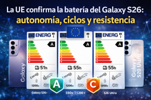 La UE confirma la batería real del Galaxy S26: autonomía, ciclos y nota en resistencia
