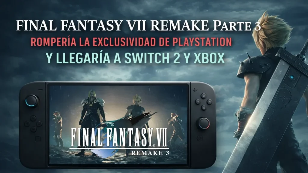 Final Fantasy VII Remake Parte 3 rompería la exclusividad de PlayStation y llegaría también a Switch 2 y Xbox