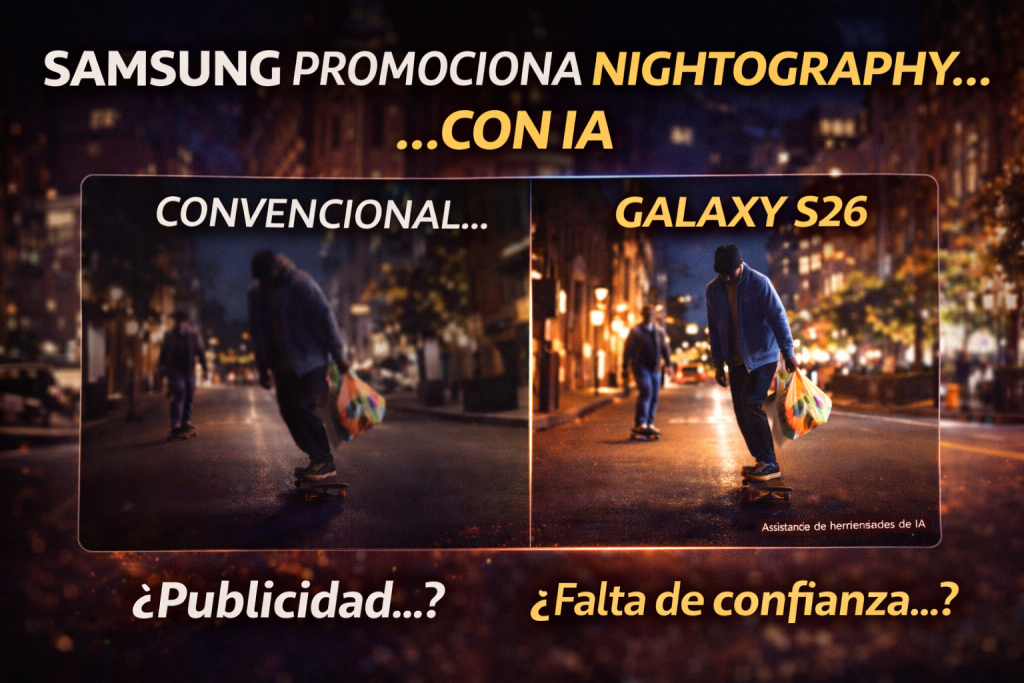 Samsung promociona la cámara nocturna del Galaxy S26… con un vídeo generado por IA que deja dudas
