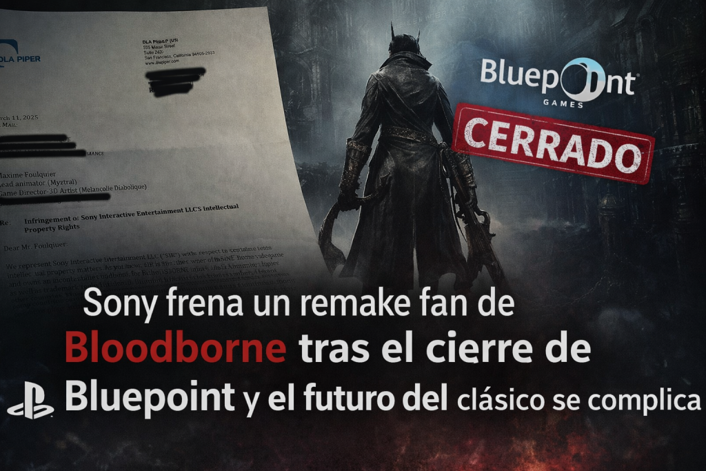 Sony frena un remake fan de Bloodborne tras el cierre de Bluepoint y el futuro del clásico se complica