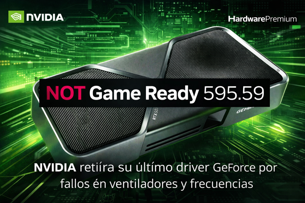 NVIDIA retira su último driver Game Ready GeForce 595.59 tras detectar fallos en ventiladores y frecuencias