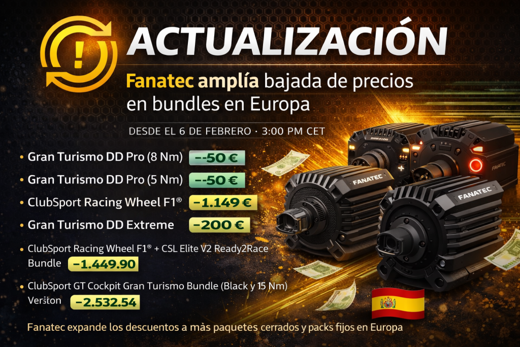 Fanatec reajusta el precio de sus bases Direct Drive y abre el simracing a más pilotos
