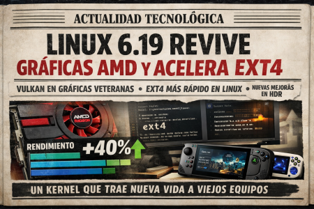Linux 6.19 reactiva gráficas AMD veteranas y acelera ext4 con cambios que sí se notan