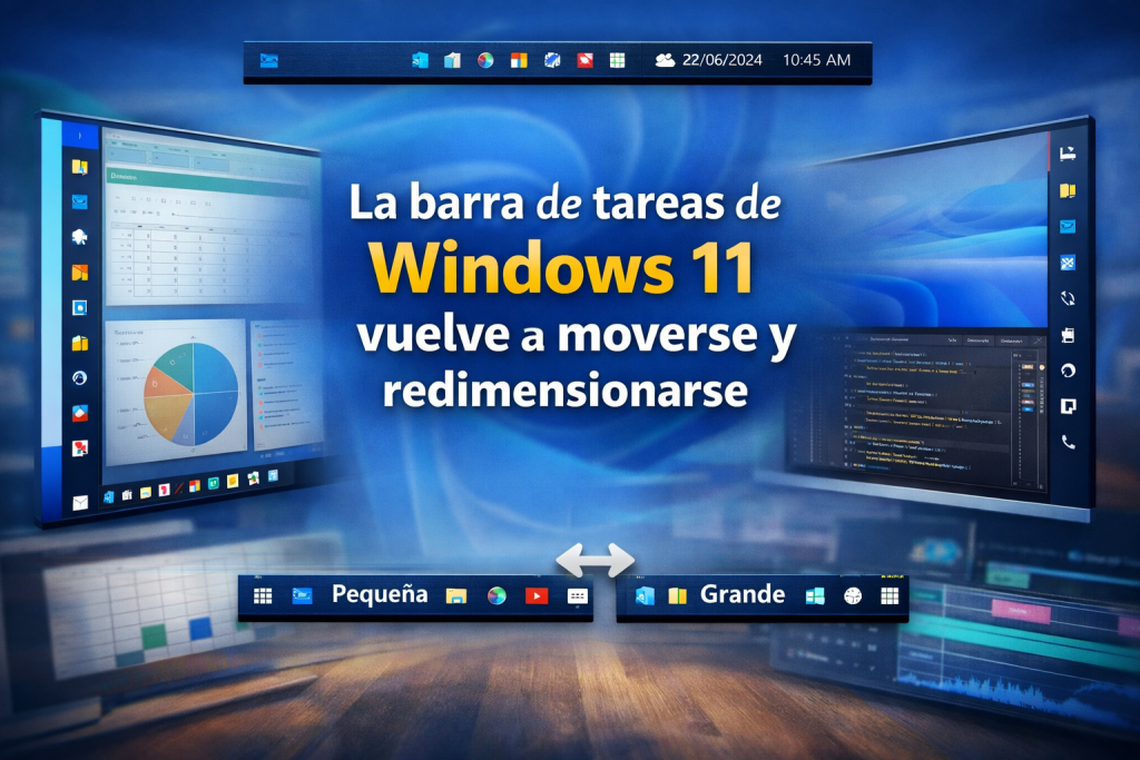 Microsoft trabaja en devolver a Windows 11 la barra de tareas movible y ajustable tras años de críticas