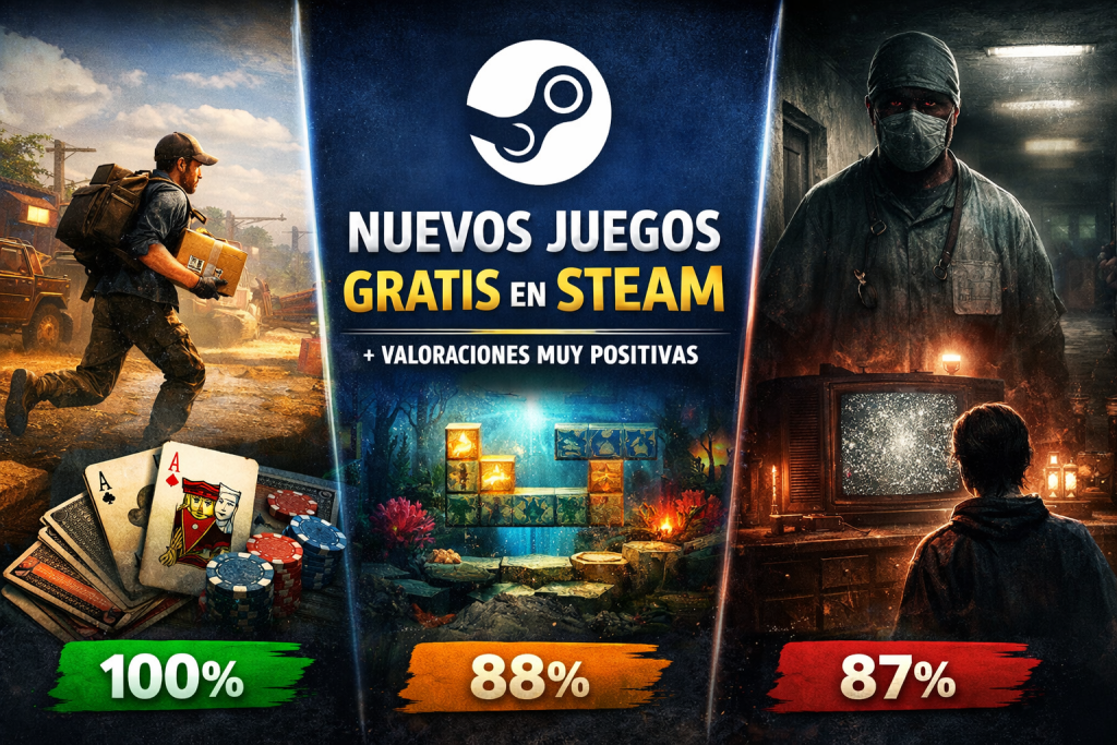 Steam amplía su catálogo con nuevos juegos gratis y valoraciones sólidas desde el primer día