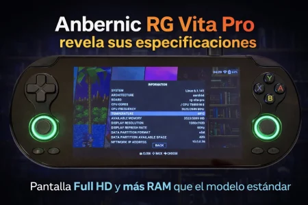 Anbernic RG Vita Pro: filtradas sus especificaciones, con poca mejora frente a la RG Vita