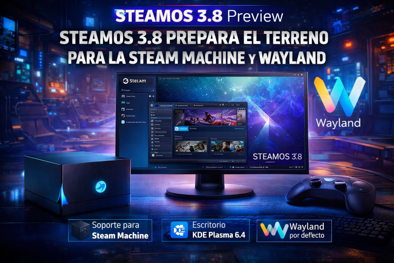 Valve prepara el desembarco en el salón: SteamOS 3.8 sienta las bases de la nueva Steam Machine y abraza Wayland
