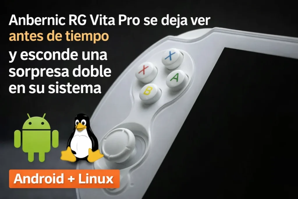 Anbernic RG Vita Pro: vídeo eliminado revela dual boot de Android y Linux Anbernic RG Vita Pro: vídeo eliminado revela dual boot de Android y Linux
