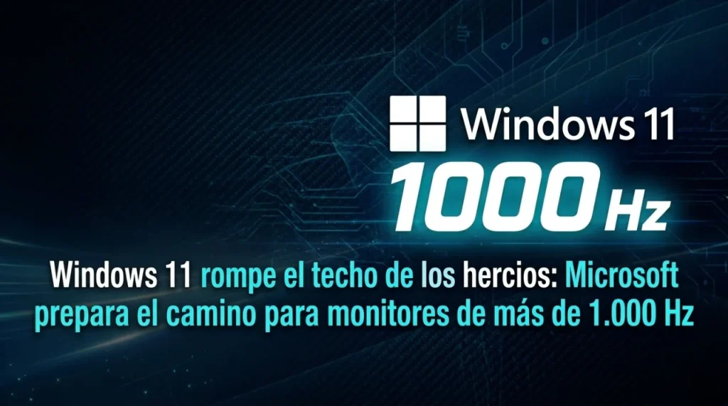 Windows 11 rompe el techo de los hercios: Microsoft prepara el camino para monitores de más de 1.000 Hz