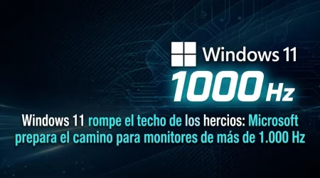 Windows 11 rompe el techo de los hercios: Microsoft prepara el camino para monitores de más de 1.000 Hz