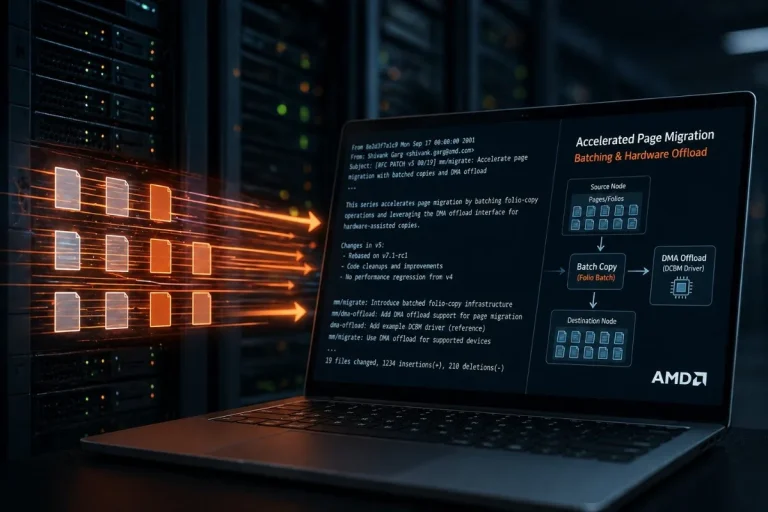 AMD publica parches en Linux para acelerar la migración de páginas