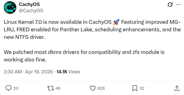Linux 7.0 for CachyOS X