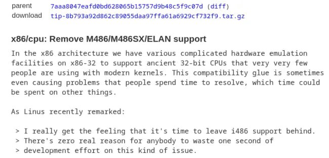 Linux 7.1 dejará de incluir soporte para procesadores i486 - imagen 1